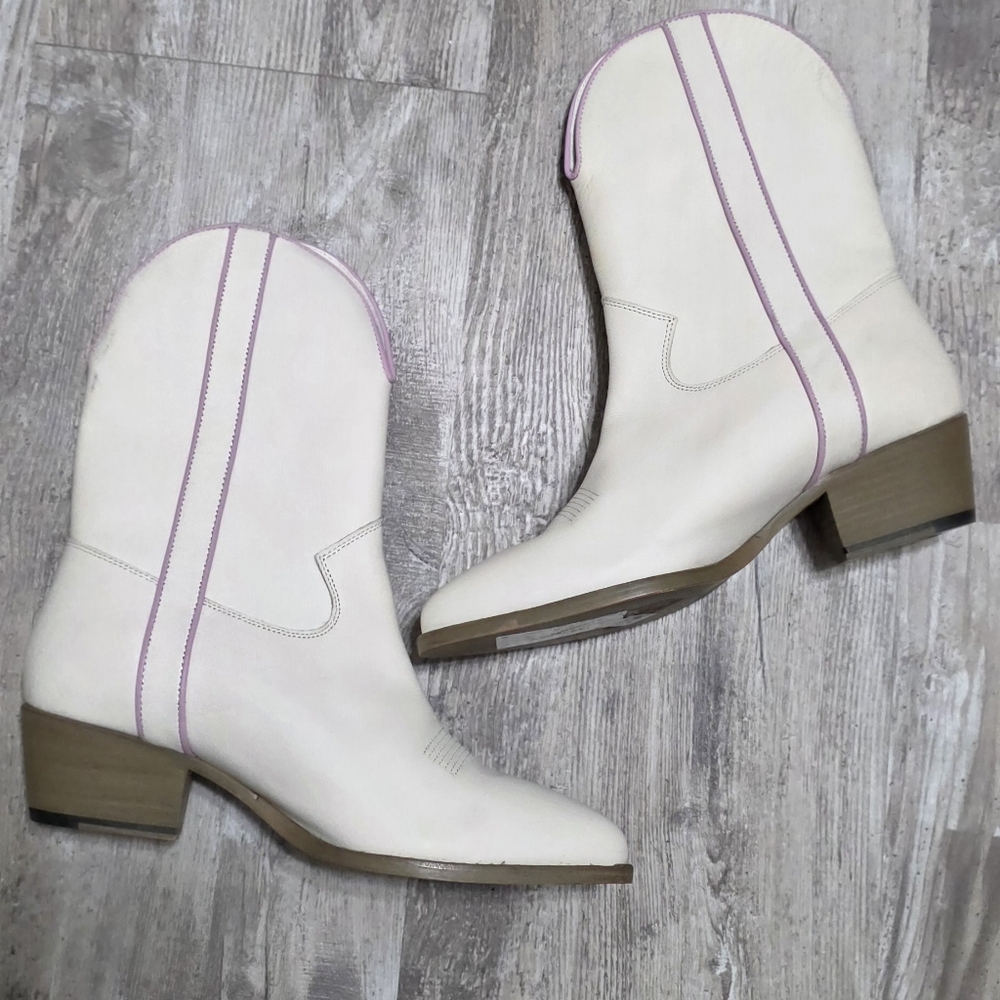 Free People Bordeline Western Cowboy Boots Stacked Heel Size 7.5 - Picture 6 of 14